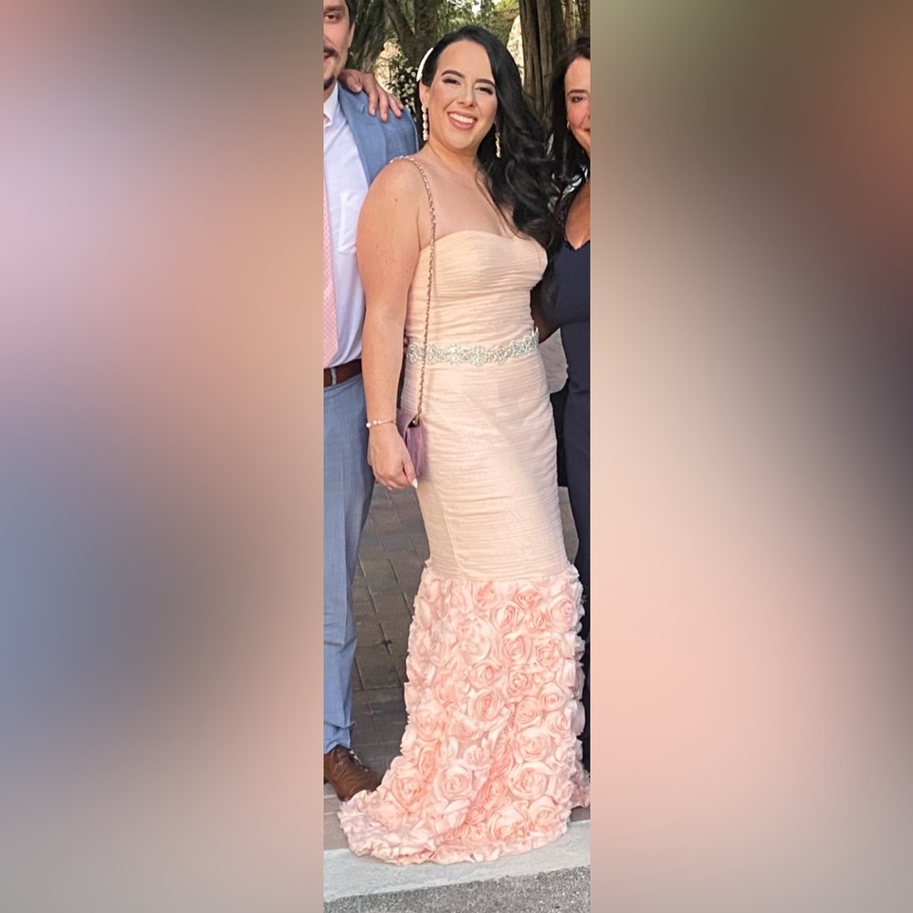 JS Collections Strapless Pink Prom Dress